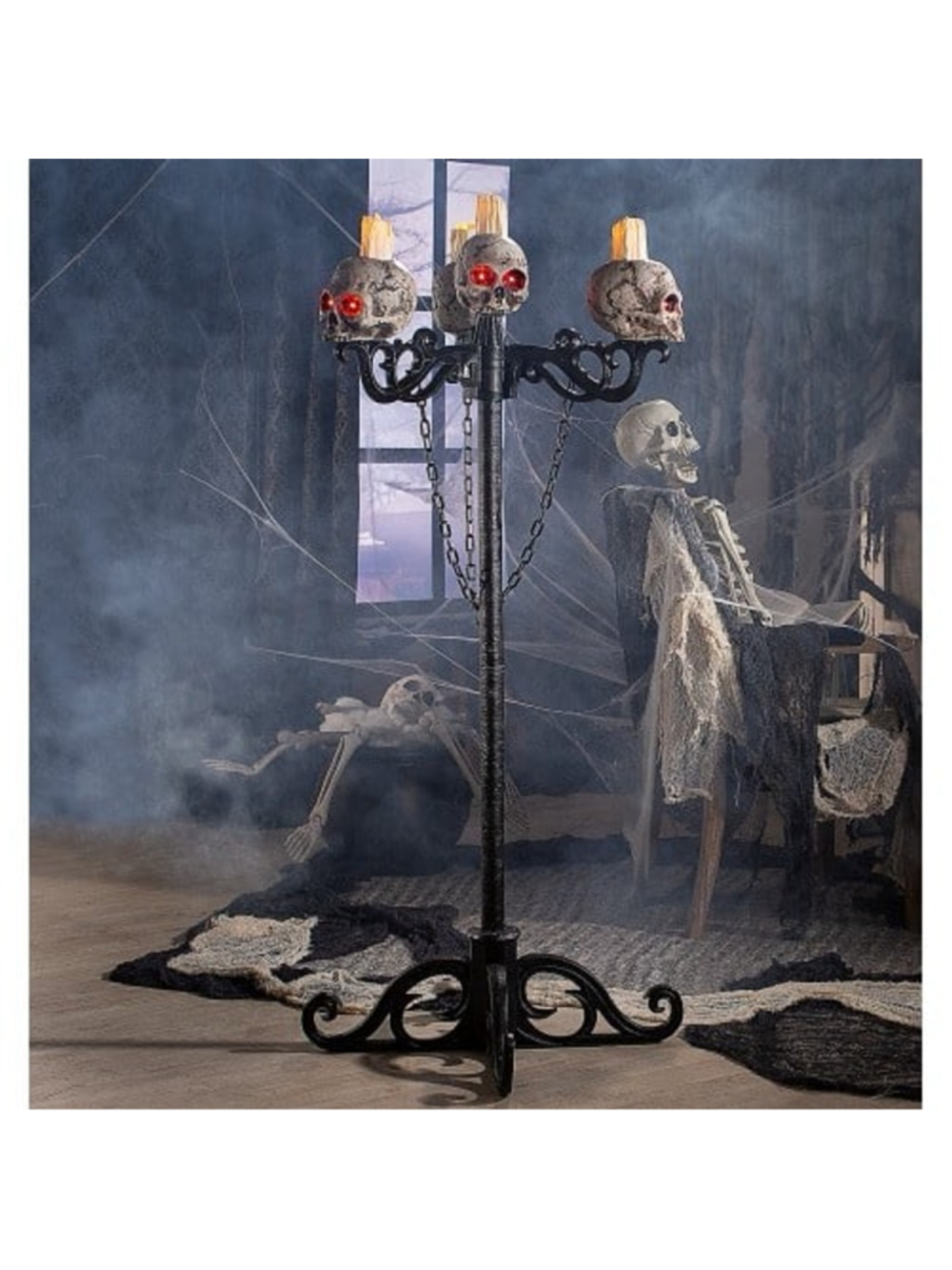 New Seasonal Visions 3-In-1 Skull Candelabra Lighted Decoration - 60 in